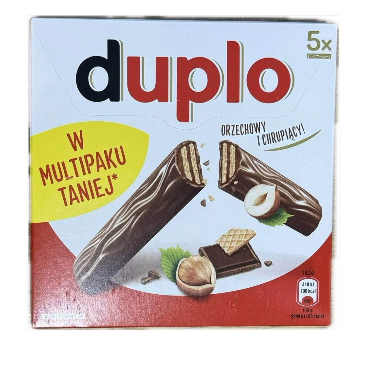 Шоколадні батончики горіхові Kinder Duplo 5 шт. 91 г.