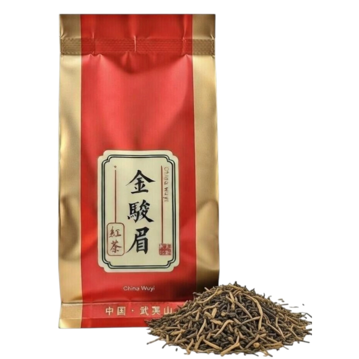 Чай китайський порційний червоний Цзинь Цзюнь Мей Золоті Брови Коня 5г.
