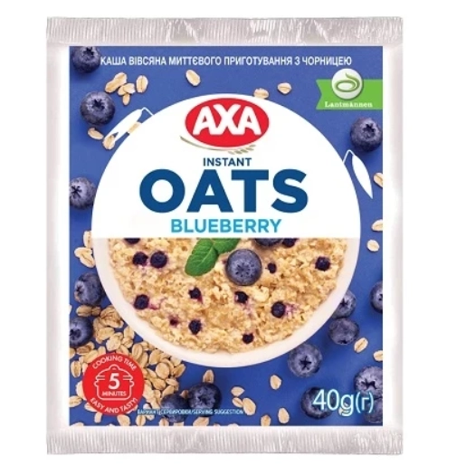 Каша вівсяна чорниця AXA 40г.