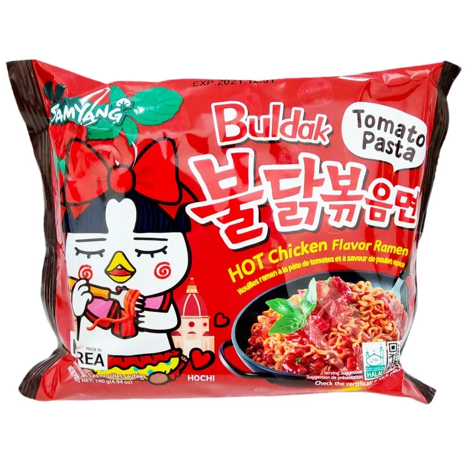 Локшина гостра Buldak Hot Chicken Tomato Pasta 140г.