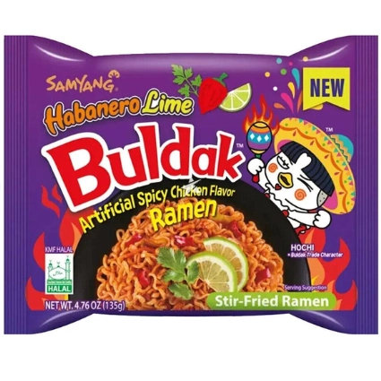 Локшина з куркою хабанеро та лаймом Buldak Samyang 140г.