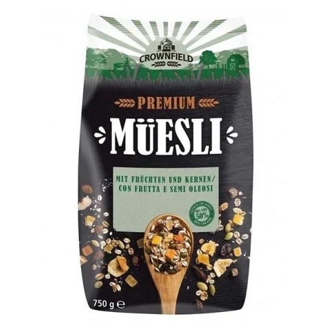 Мюслі Crownfield Premium з фруктами 750г.