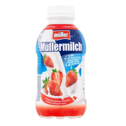 Молоко Mullermilch із смаком полуниці 330мл.