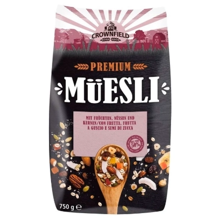 Мюслі Crownfield Premium з горіхами та насінням 750г.