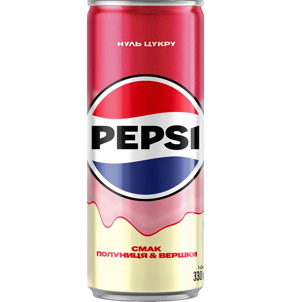 Напій Pepsi полуниця вершки з.б. 330мл.