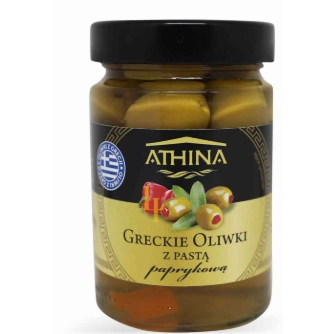 Оливки з перцем ATHINA 300г