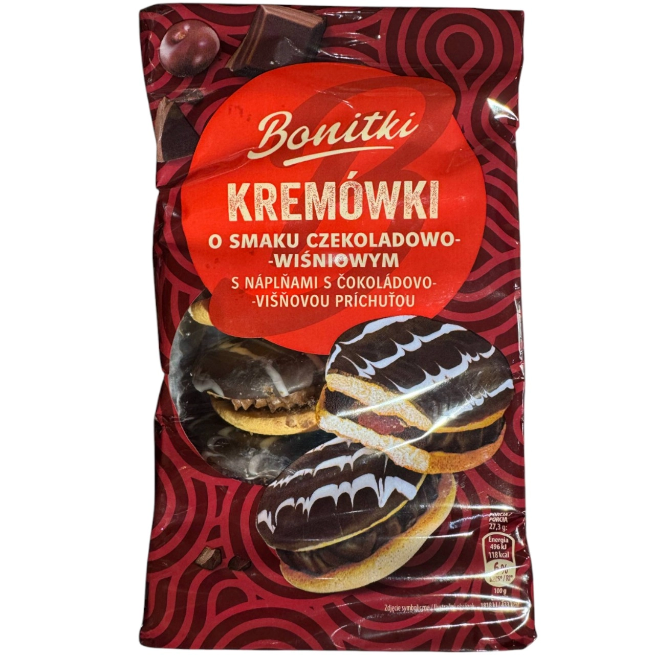 Печиво шоколадно-вишневі Kremowki Bonitki 330 г.