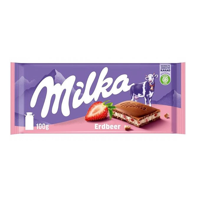 Шоколад молочний Milka з полуницею 100 г.