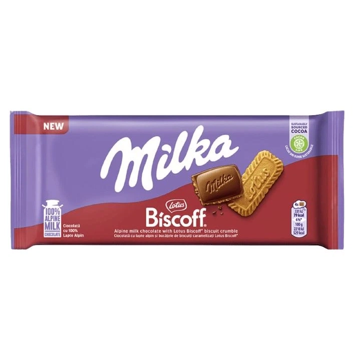 Шоколад Milka Biscoff 90 г.