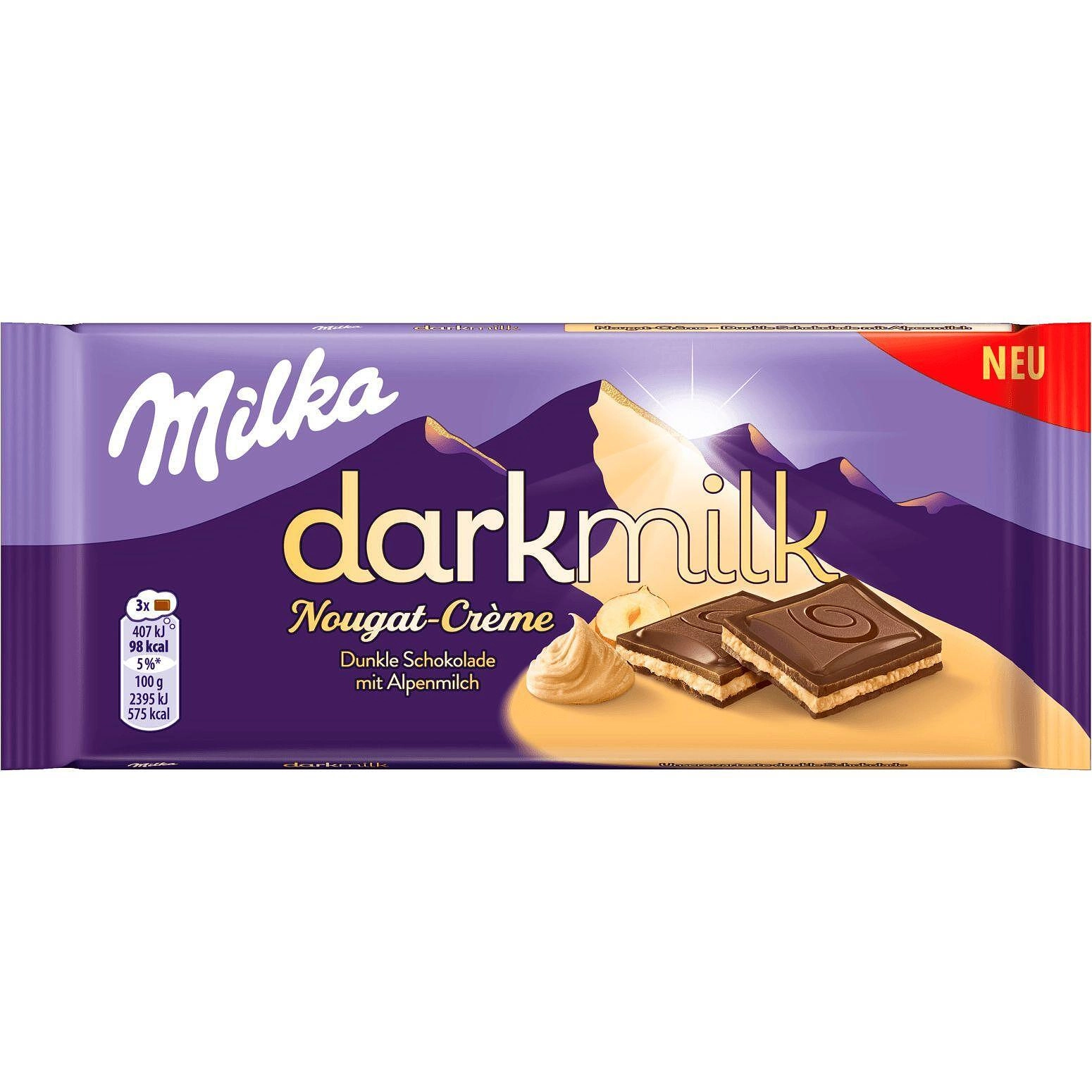 Шоколад Milka Darkmilk Nougat Creme 85г.