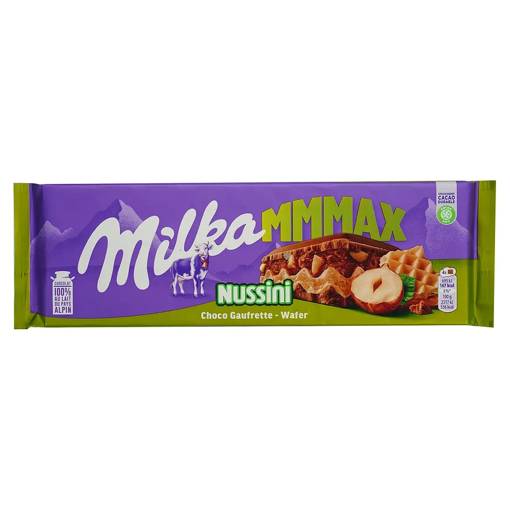 Шоколад Milka Nussini вафля/горіх 270 г.