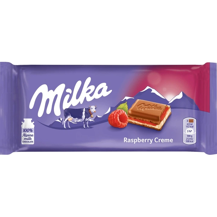Шоколад Milka Raspberry Creme 100 г.