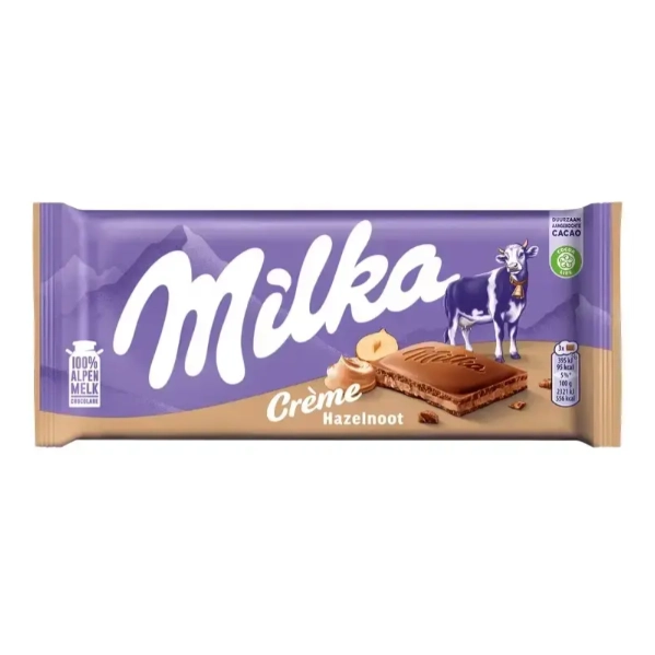 Шоколад молочний Milka Hazelnut Creme Горіховий крем 85 г