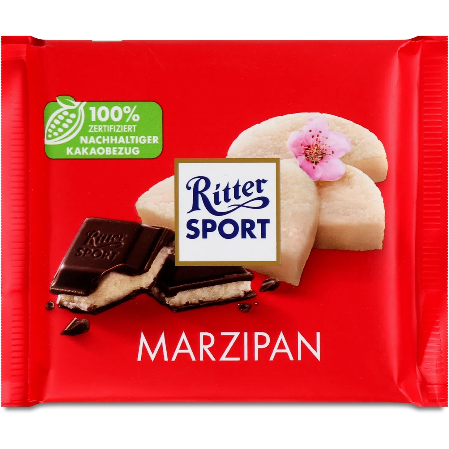 Шоколад Ritter Sport чорний з марципаном 100 г.