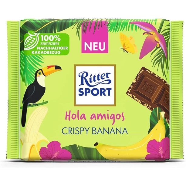 Шоколад Ritter Sport Crispy Banana 100г.