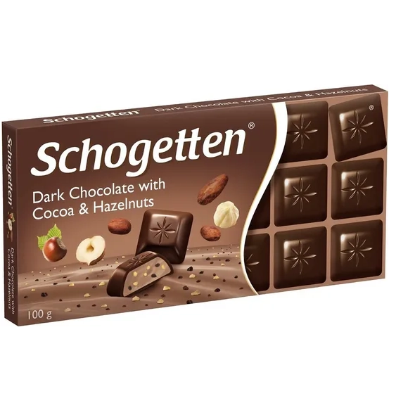 Шоколад Schogetten Dark Chocolate Hazelnuts 100 г.