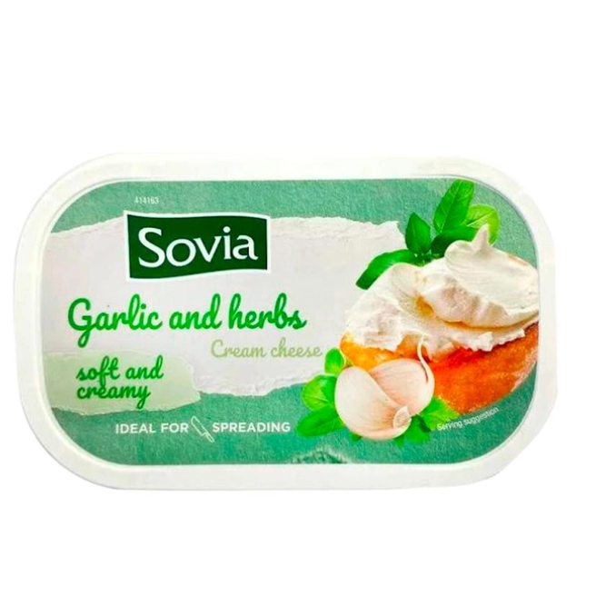 Крем-сир Sovia з часником та травами 200 г.