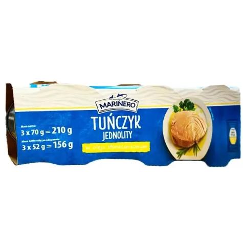 Тунець в олії шматочками MARINERO 3х80 г.