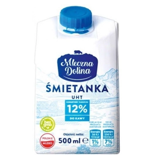 Вершки  Mleczna Dolina 12% 500мл